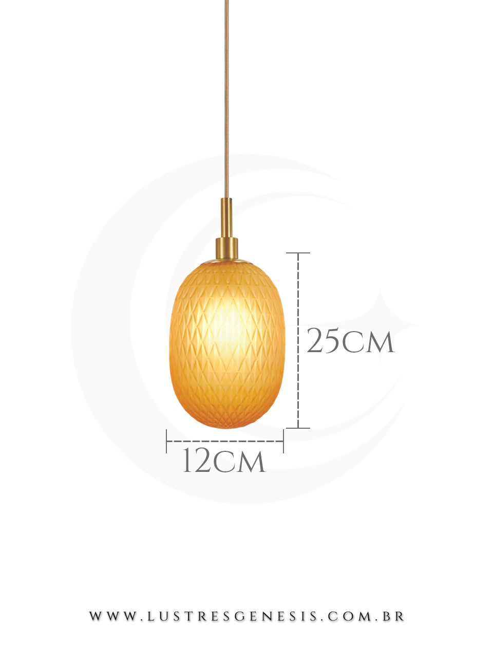 O Pendente Moderno em metal bronze e vidro e a escolha perfeita para agregar elegancia e sofisticacao ao seu ambiente. Com soquete E14, mede 12x25cm e oferece acabamento refinado.